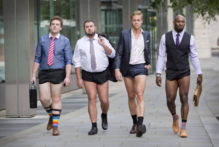 men in suit shorts
