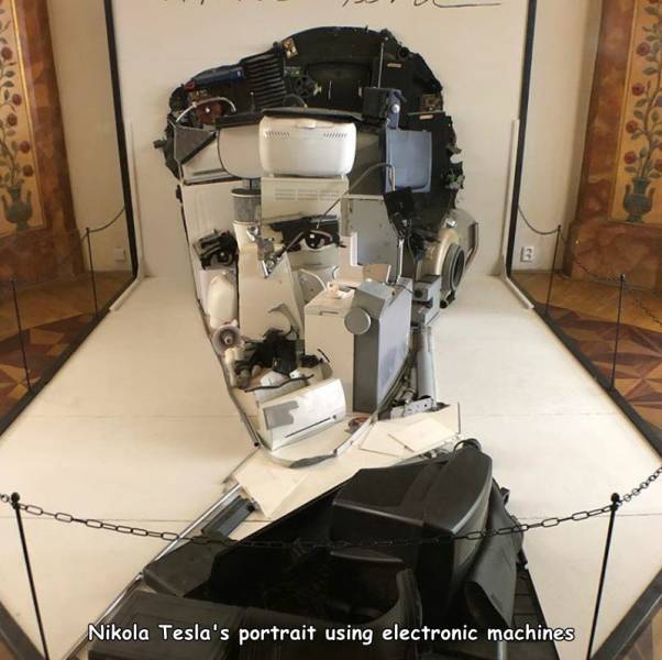 3 Nikola Tesla's portrait using electronic machines