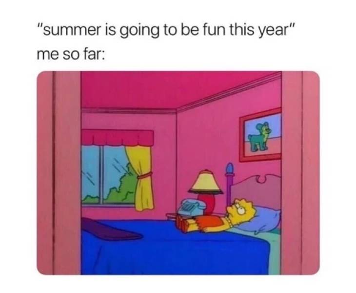 simpsons snapchat stickers - "summer is going to be fun this year" me so far