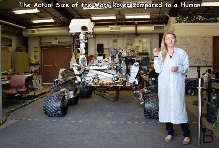 The Actual Size of the Mars Rover Compared to a Human