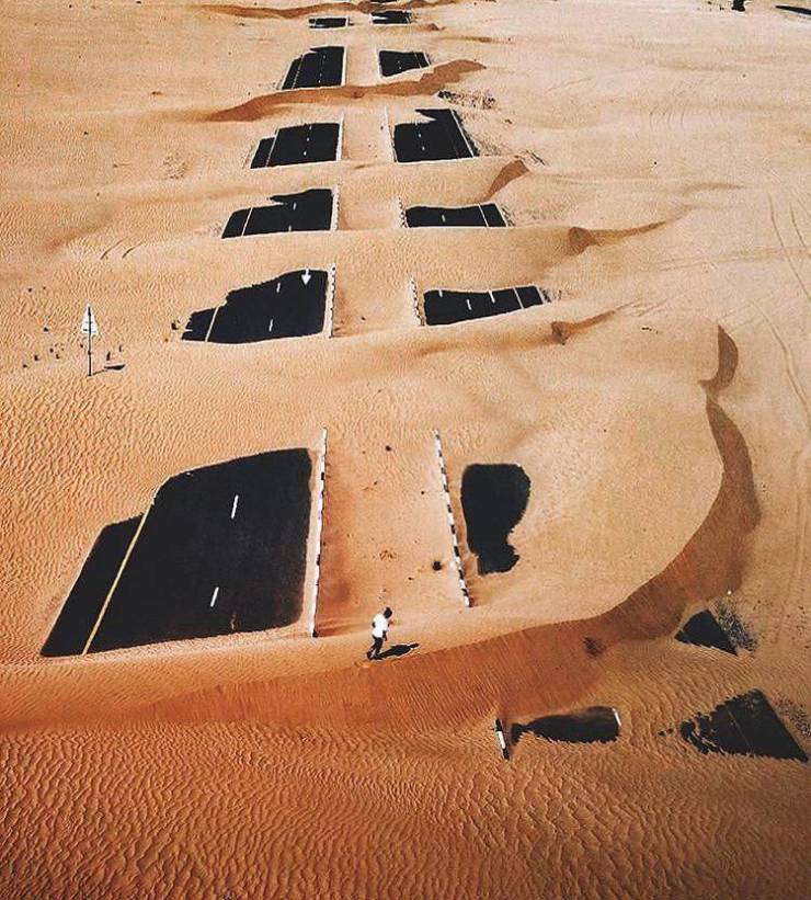 huge sand sculptures in the desert