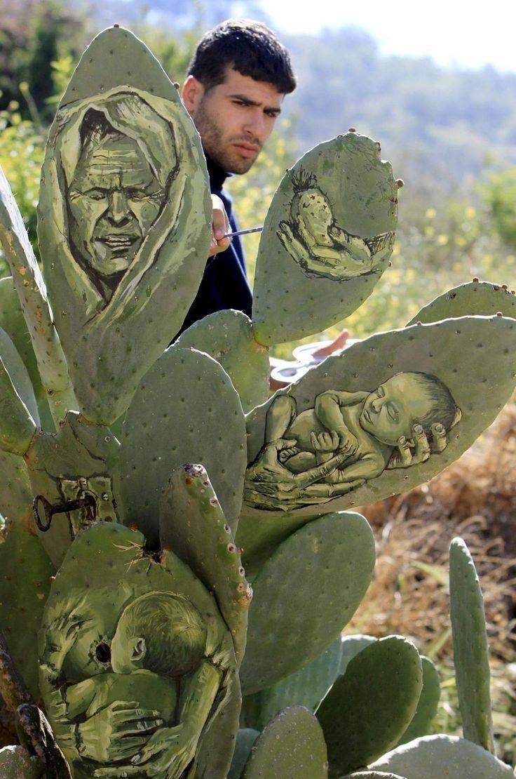 ahmed yassin art cactus sculptures carvings