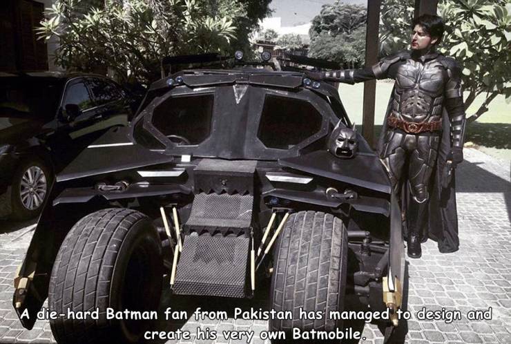 funny pics - car - A diehard Batman fan from Pakistan has managed to design and create his very own Batmobile