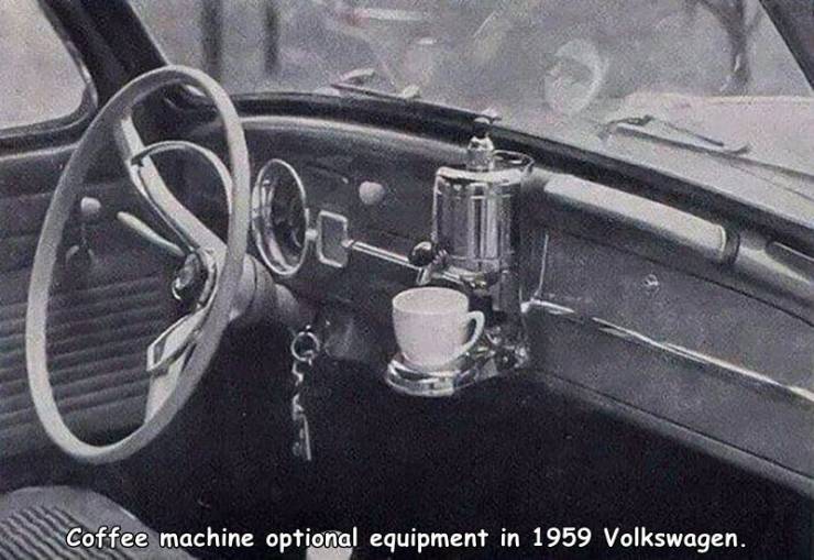 random pics - Coffee machine optional equipment in 1959 Volkswagen.