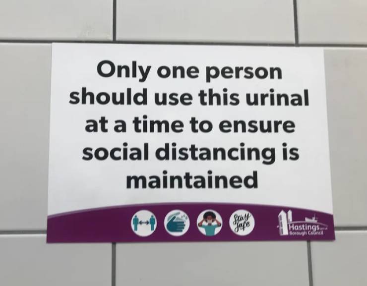 riesgos mecanicos - Only one person should use this urinal at a time to ensure social distancing is maintained Stay Joe Hastings Borough Council