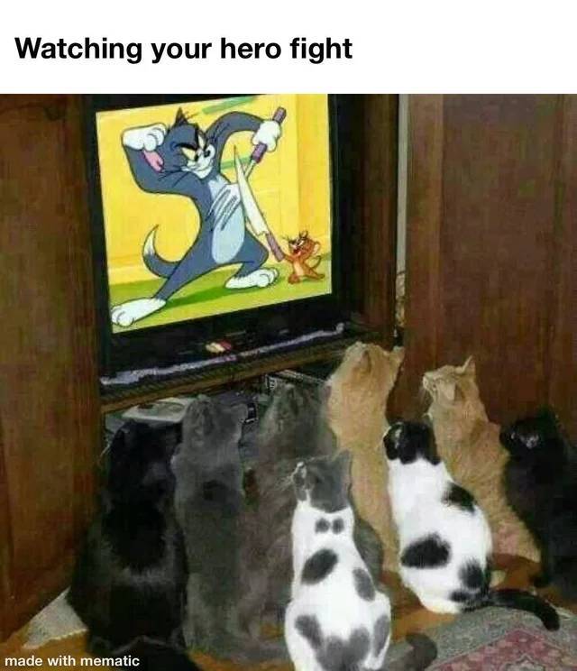 tom and jerry - Watching your hero fight made with mematic