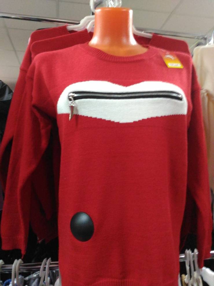 random pics - odd red sweater