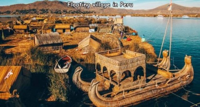 Floating village in Peru