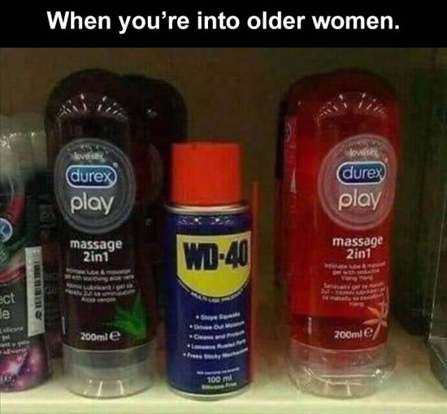 wd 40 durex - When you're into older women. Louise durex durex play play massage 2in1 Wd40 massage 2in1 Try ect Gese Do 200mle 200mle 100 ml