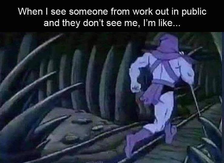 skeletor memes - When I see someone from work out in public and they don't see me, I'm ...