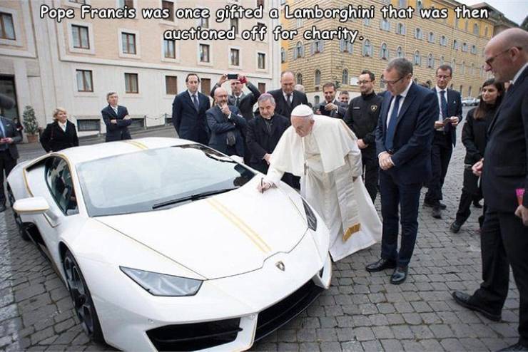 pope huracan - Pope Francis was once gifted a Lamborghini that was then auctioned off for charity.