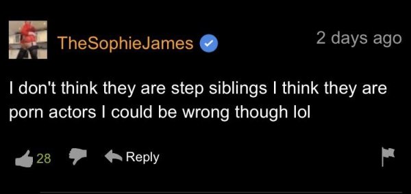 light - The Sophie James 2 days ago I don't think they are step siblings I think they are porn actors I could be wrong though lol 28