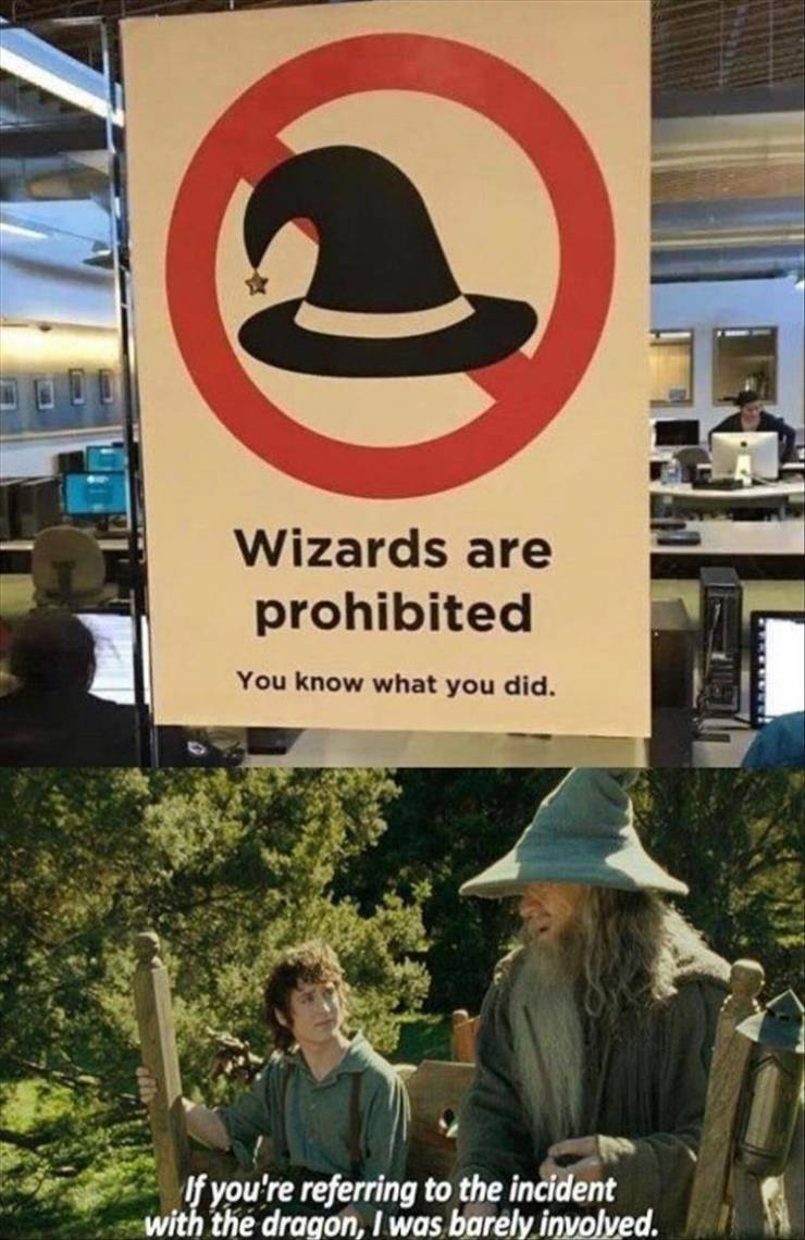 wizards are prohibited meme - Wizards are prohibited You know what you did. If you're referring to the incident with the dragon, I was barely involved.