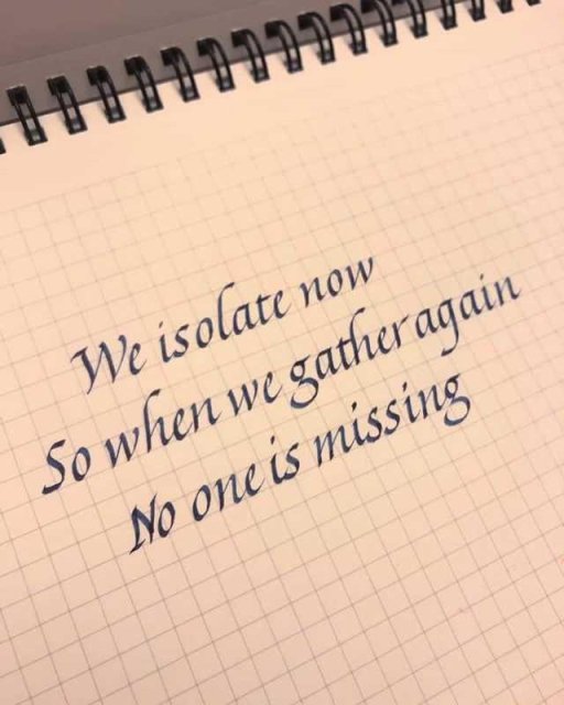 we isolate now so when we gather again no one is missing - We isolate now So when we gather again No one is missing