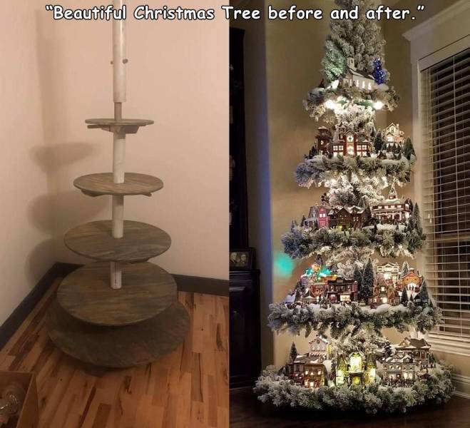 christmas tree - "Beautiful Christmas Tree before and after.'