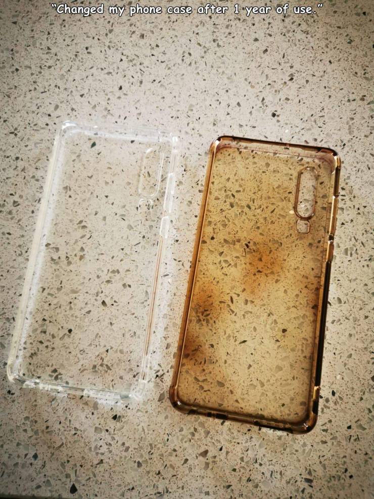 material - 00 "Changed my phone case after 1 year of use.