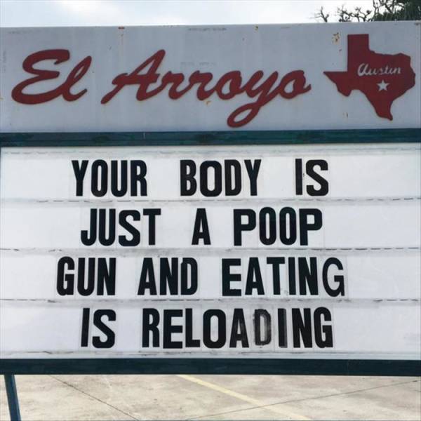 banner - Custin El Arroyo Your Body Is Just A Poop Gun And Eating Is Reloading