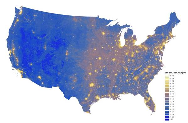 noise pollution map usa - 50 Spl, BAre 20Pa . 1. .