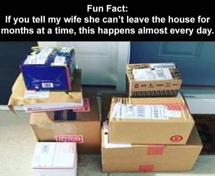 carton - Fun Fact If you tell my wife she can't leave the house for months at a time, this happens almost every day. BESTE907887 o