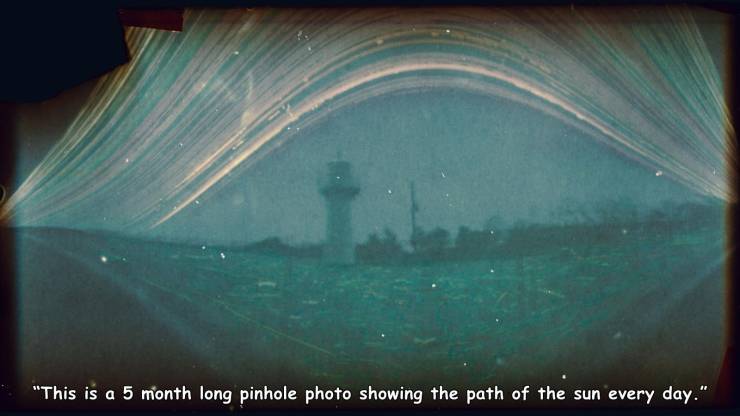 underwater - "This is a 5 month long pinhole photo showing the path of the sun every day."