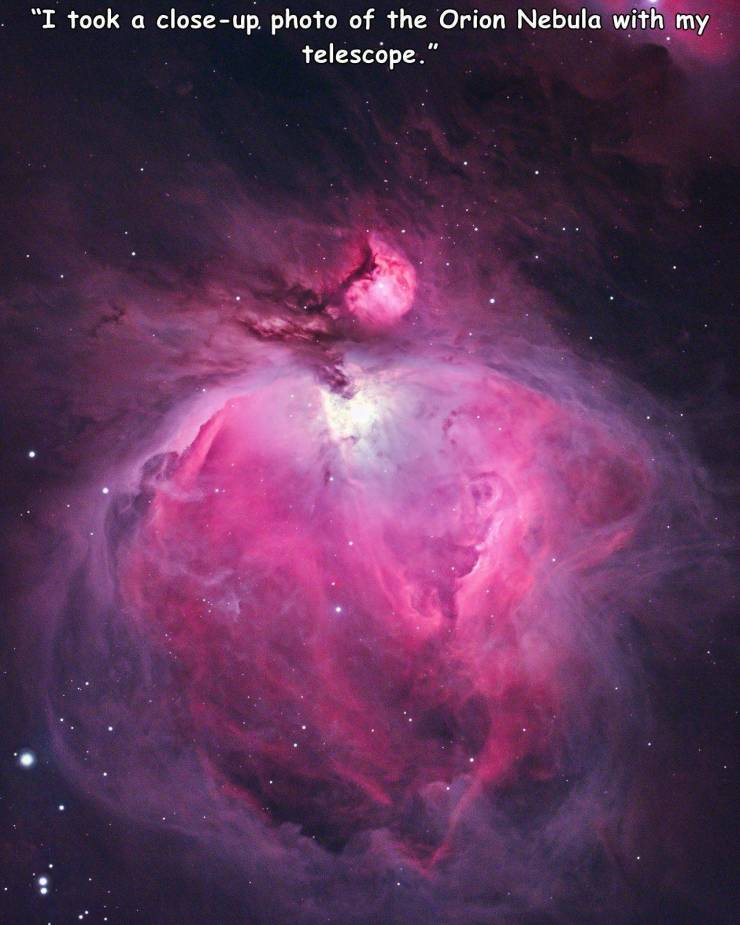 orion nebula - "I took a closeup photo of the Orion Nebula with my telescope."
