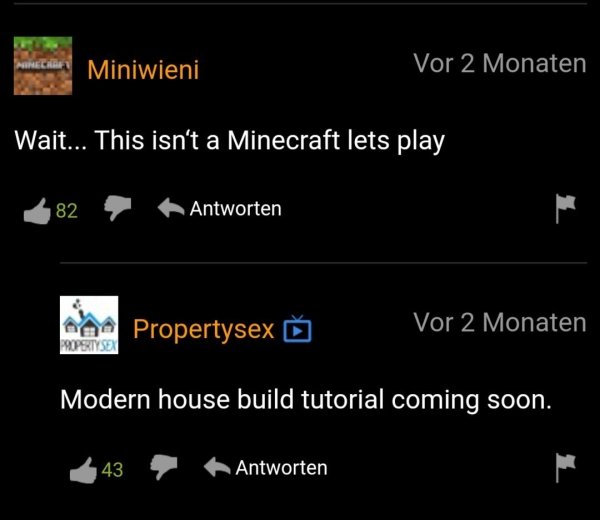 funny pornhub comments - This isn't a Minecraft lets play