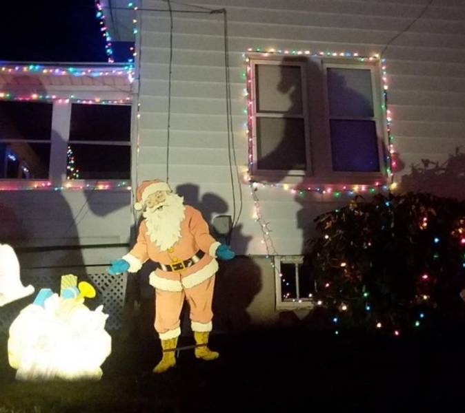 “Santa’s shadow looks like Godzilla.”