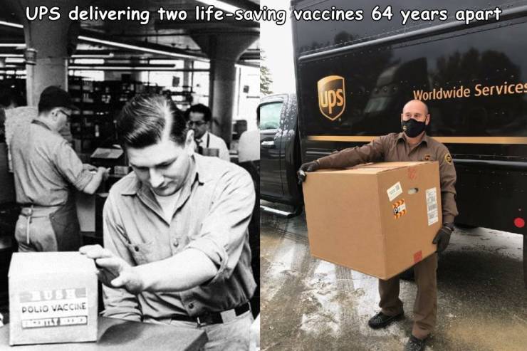 ups truck - Ups delivering two lifesaving vaccines 64 years apart Ups Worldwide Services Polo Vaccine