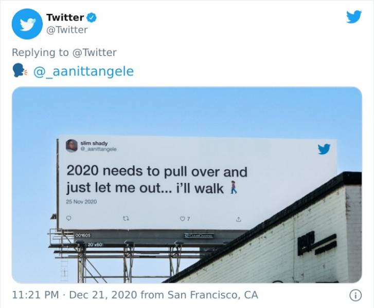 display advertising - Twitter @ Twitter Slim shady waanittingele 2020 needs to pull over and just let me out... i'll walk ta 001605 20 60 from San Francisco, Ca 0