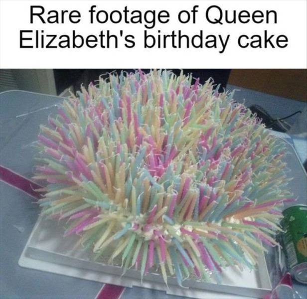 birthday cake with hundreds of candles - Rare footage of Queen Elizabeth's birthday cake