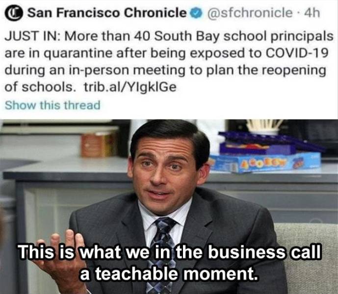 toxic people memes - San Francisco Chronicle . 4h Just In More than 40 South Bay school principals are in quarantine after being exposed to Covid19 during an inperson meeting to plan the reopening of schools. trib.alYlgklGe Show this thread This is what w