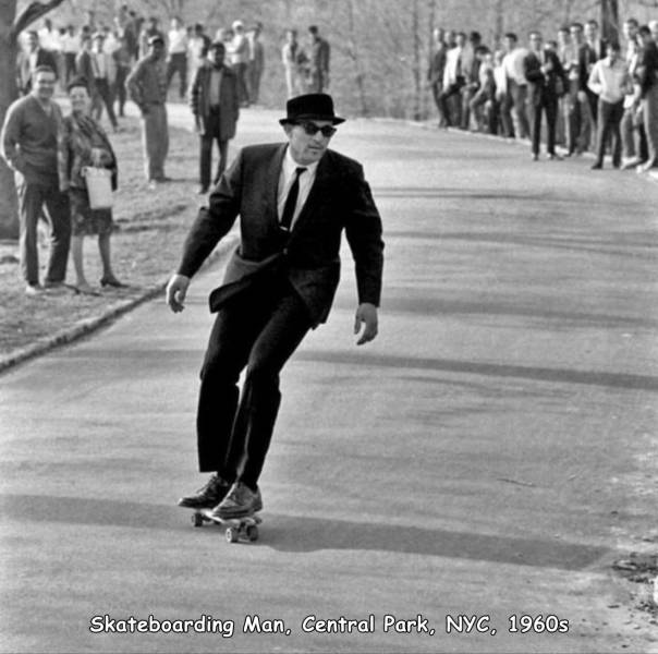skateboarding in central park - Skateboarding Man, Central Park, Nyc, 1960s
