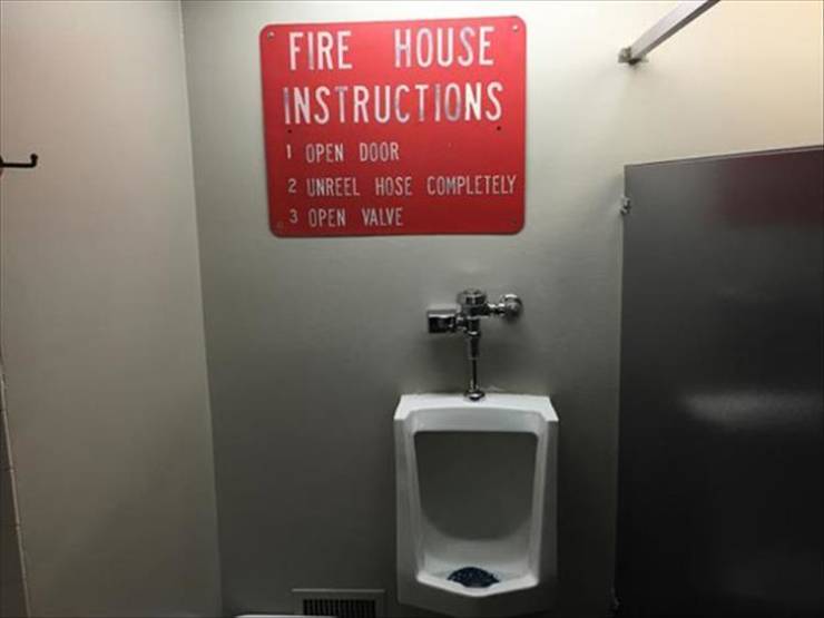 real life puns - Fire House Instructions I Open Door 2 Unreel Hose Completely 3 Open Valve 7