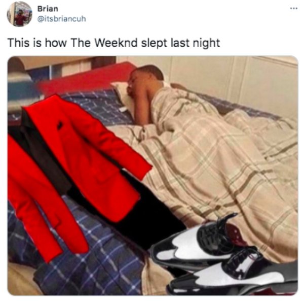 shoe - Brian This is how The Weeknd slept last night