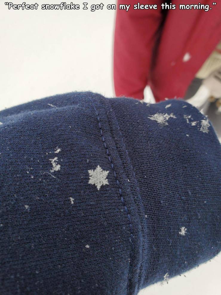 cool pics - perfect snowflake I got on my sleeve this morning.