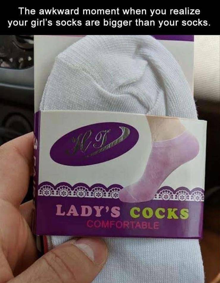 lilac - The awkward moment when you realize your girl's socks are bigger than your socks. Ec Lady'S Cocks Comfortable