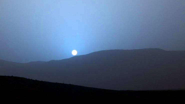 blue sunset on mars