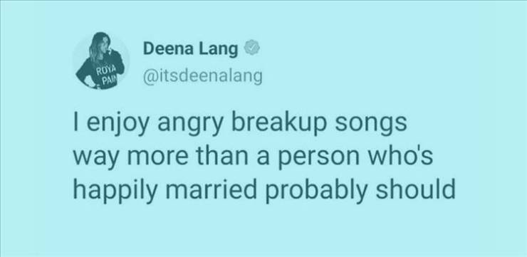 paper - Deena Lang Roya Pan I enjoy angry breakup songs way more than a person who's happily married probably should
