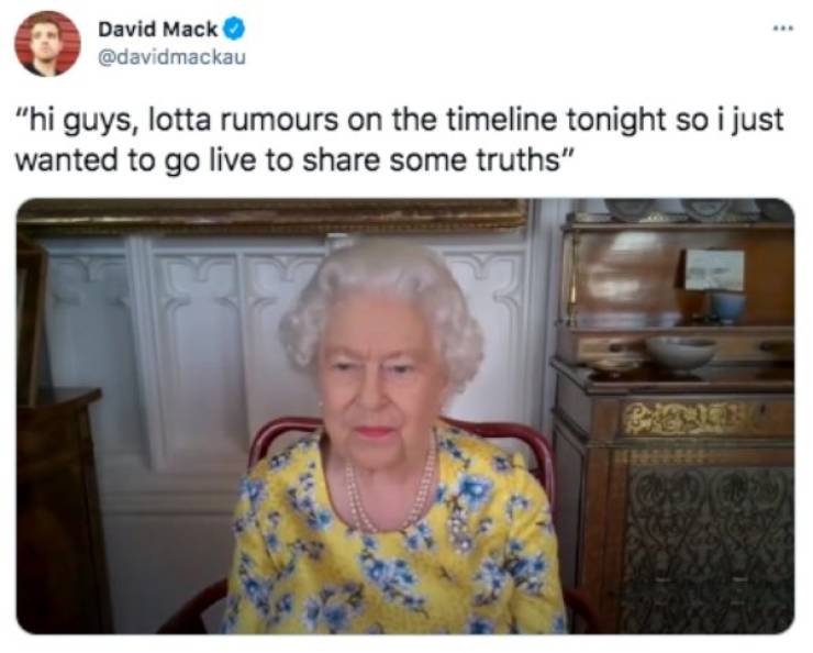 prince-harry-meghan-markle-oprah-interview-memes-presentation - David Mack 'hi guys, lotta rumours on the timeline tonight so i just wanted to go live to some truths