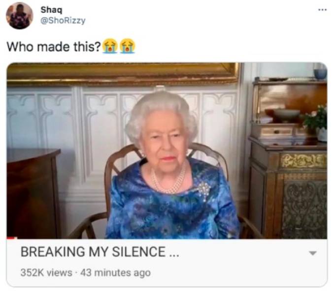 prince-harry-meghan-markle-oprah-interview-memes-queen elizabeth video call - Shaq Who made this? Breaking My Silence ... views 43 minutes ago