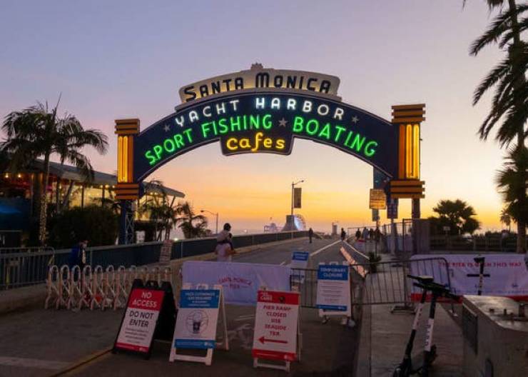 santa monica pier - Santa Monica Vacht Narbor Sport Fishing Boating Is Hd No Access Close Do Not Enter