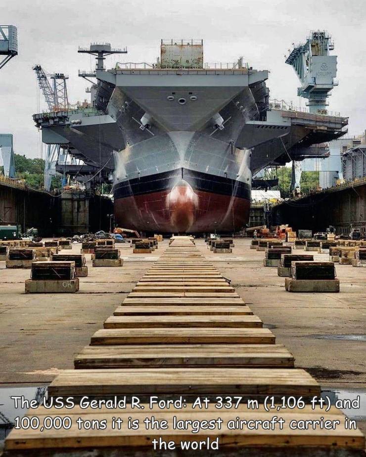 naval architecture - Aaa The Uss Gerald R. Ford At 337 m 1,106 ft and 100,000 tons it is the largest aircraft carrier in the world