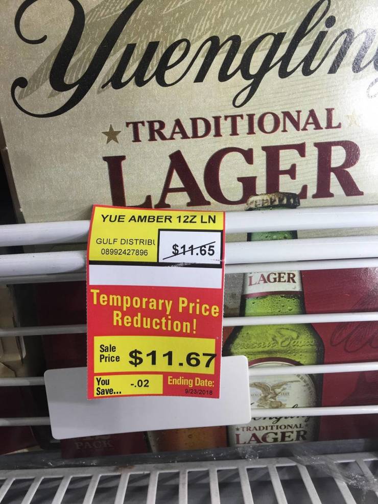 cool random pics - yuengling - Yuenglin Traditional Lager Yue Amber 12Z Ln Gulf Distribu 08992427896 $11.65 Lager Temporary Price Reduction! Sale Price $11.67 You Save... .02 Ending Date 9232018 Traditional Lager