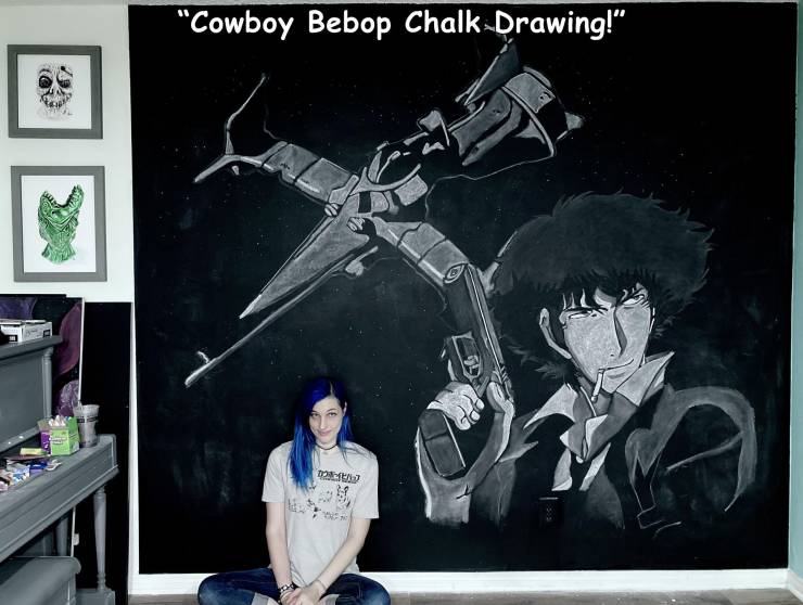 art - "Cowboy Bebop Chalk Drawing!"