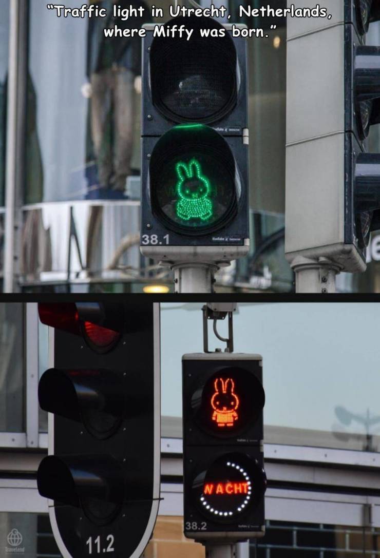 traffic light - "Traffic light in Utrecht, Netherlands, where Miffy was born." 38.1 Nacht 38.2 11.2