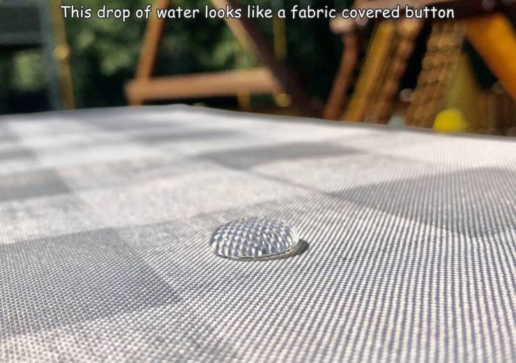 floor - This drop of water looks a fabric covered button