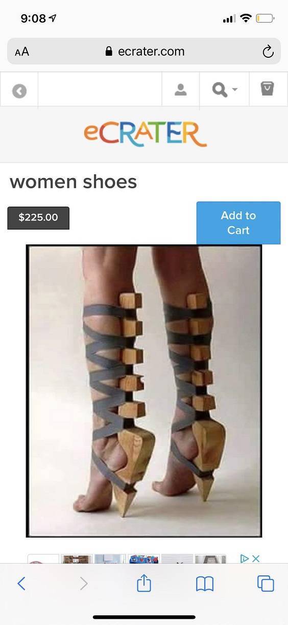 1 Aa ecrater.com Q v eCRATER women shoes $225.00 Add to Cart
