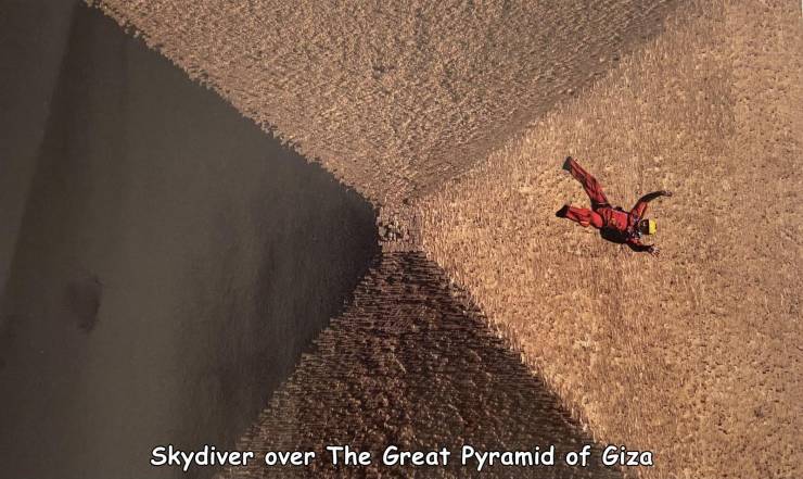 soil - Skydiver over. The Great Pyramid of Giza