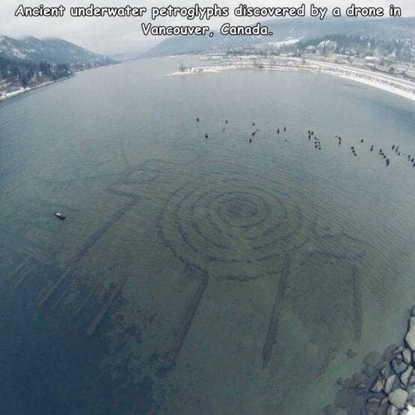 underwater petroglyphs vancouver - Ancient underwater petroglyphs discovered by a drone in Vancouver, Canada.