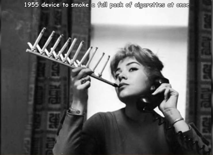 50s smoking - 1955 device to smoke a full pack of cigarettes at once dhe ud mod Tiwetud